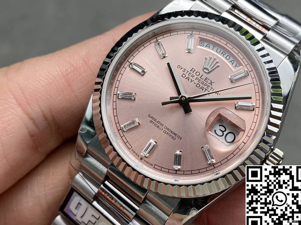 36mm Day QF Factory Steel Dial Tungsten v5 M128239-0071 Pink Date Rolex 0902